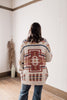 Cozy Cream Geometric Aztec Design Long Sleeve Knit Cardigan