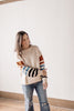 Color Me Autumn Round Neck Ivory Striped Sweater