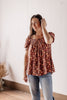 RESTOCK Picking Wildflowers Smocked Peasant Top - Mauve Floral