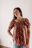 RESTOCK Picking Wildflowers Smocked Peasant Top - Mauve Floral