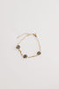 Charcoal Beaded Flower Gold Chainlink Bracelet