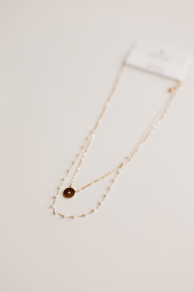 Something New Crystal with Gold Layered Necklace