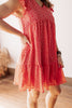 RESTOCK Dance With Me Red Ditsy Floral Ruffle Tiered Dress