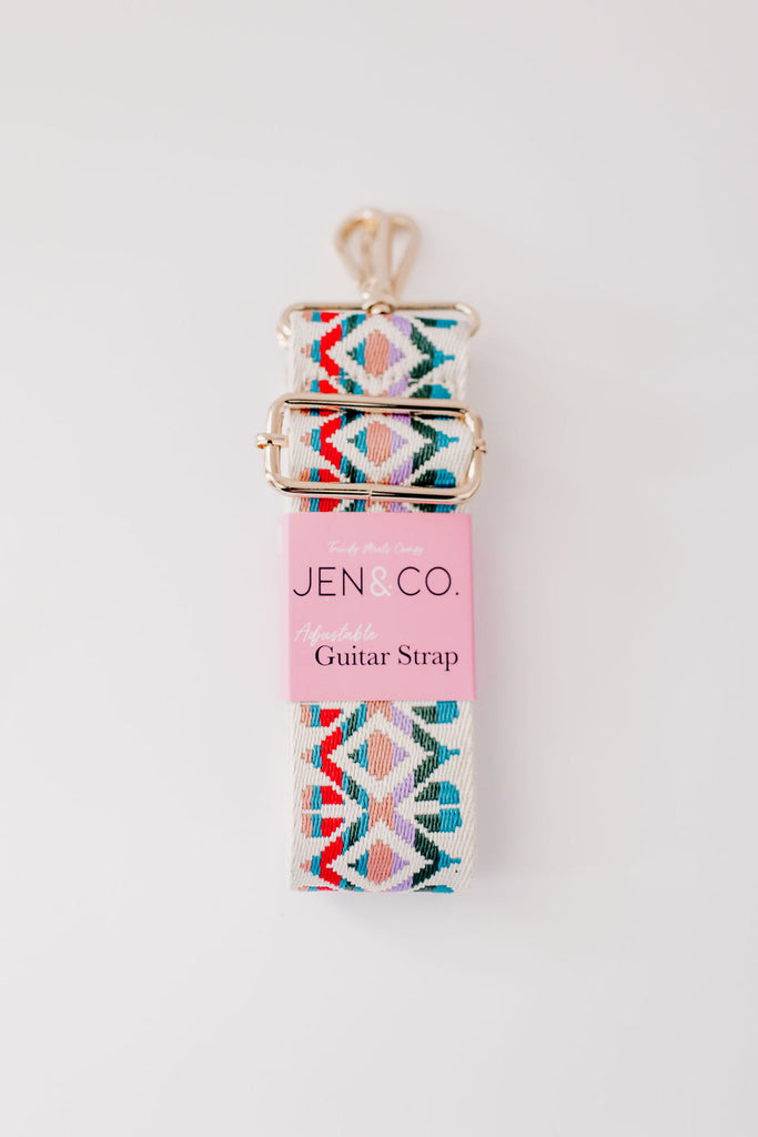 Jen & Co. Colorful Geometric Interchangeable Guitar Strap
