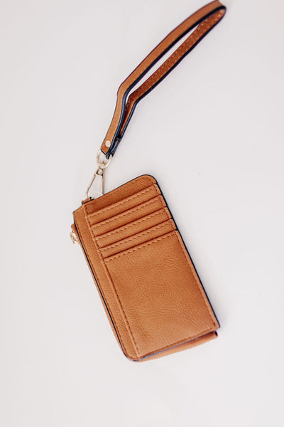 Jen & Co. Light Brown Compact Wallet With Wristlet