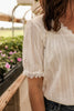 All American Girl Ivory V-neck Lace Blouse