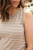 Cool & Collected Gray Striped Tank with  Pocket