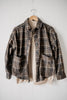 Brown Plaid Crop Swing Flannel Jacket
