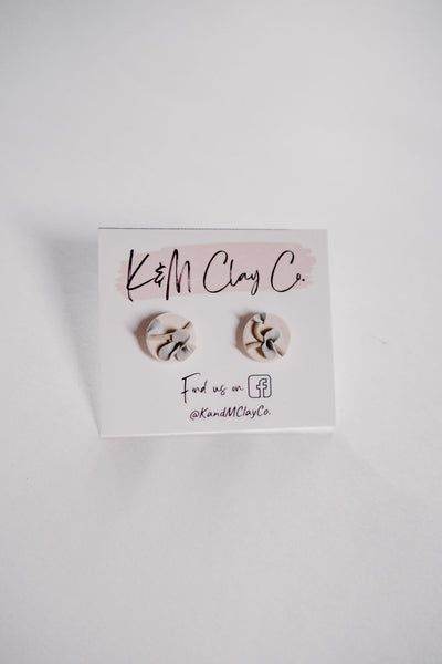 Limited Floral Handmade Stud Clay Earrings- K&M Clay Co.