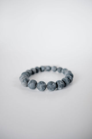 Natural Stone Beaded Bracelet - Gray