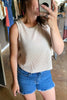 RESTOCK Strolling Down Main Ribbed Tank Top - Beige