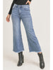 RESTOCK High-Waisted Frayed Wide Leg Crop Jeans - Risen Denim