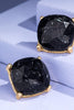 Stunning Cushion Semi Stone and Epoxy Stud Earrings - Two Colors