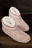 Cable Knit Microfiber Sherpa Lining Non-Slip Slipper - Two Colors