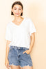 Solid Foundation White V-Neck Basic Tee