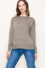 Earthy Embrace Boat Neck Olive Pullover Sweater