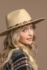 Western Belt Wool Hat With Sturdy Brim - Tan