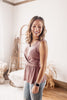 Summer Solstice V-neck Twisted Sleeveless Top - Mauve