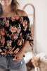 Among Wildflowers Black Floral Off Shoulder Blouse