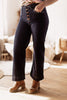 Dark Wide Leg Button Front Jeans - Risen Denim