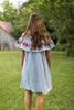 Summer Señorita Chambray Off Shoulder Dress
