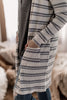 Lighter Layers Ivory & Gray Stripped Cardigan