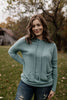 So Blessed Dusty Jade Soft Ribbed Knit Hoodie