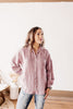 Frayed Cotton Crinkle Button Down Shirt - Light Rose