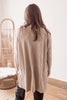 Taupe Waffle Knit V-Neck Tunic Top