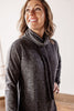 Brushed Drawstring Turtle Neck Tunic Sweater - Black