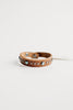 Brown Leather Snap Bracelet with Turquoise & Silver Beaded Design