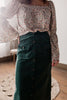 Fields of Clover Corduroy Green Button Down Skirt with Pockets
