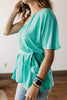 Dance Like No One’s Watching One Shoulder Turquiose Blouse