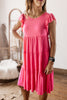 Lake Life Cover Up Tiered Babydoll Dress - Fuchsia