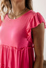Lake Life Cover Up Tiered Babydoll Dress - Fuchsia