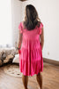 Lake Life Cover Up Tiered Babydoll Dress - Fuchsia