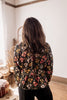 Put A Spell On You Black Floral Elastic Waist V-neck Blouse