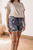 Rise & Shine Embroidered Pocket Cut Off Judy Blue Shorts