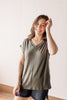 Olive Comfort Basic V-neck Tee - Bamboo Fabric