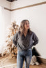 Calm & Collected Charcoal Half Button Sweatshirt