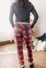 Pancakes & Pajamas Red & Gray Plaid Drawstring Sweatpants