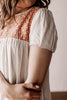 Home Sweet Home Ivory & Rust Peasant Floral Embroidered Top