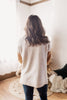 Reindeer Ride Henley Button Down Neck Oatmeal & Camel Pullover Sweater