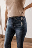 High-Rise Tummy Control Frayed Hem Clean Skinny Judy Blue Denim Jeans