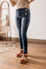 High-Rise Tummy Control Frayed Hem Clean Skinny Judy Blue Denim Jeans