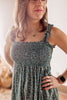 Shamrock Smocked Peasant Ditsy Floral Green Tank Top