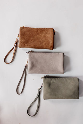 RESTOCK Riley Leather Zip Up Clutch - Multiple Colors!