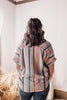 Colorful Easter Multicolored Vertical Striped V-neck Blouse