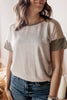 Easter Basket Boat Neck Olive & Gray Tee