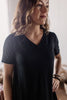 Fall Foundation Comfort Basic V-neck Tee - Black